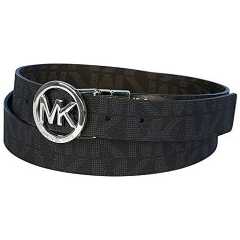 brown and black reversible belt michael kors|signature reversible logo buckle belt.